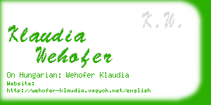 klaudia wehofer business card